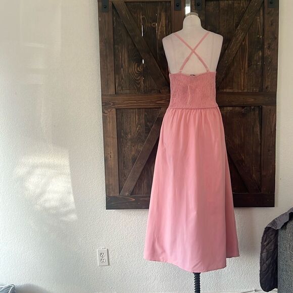 NWT Spaghetti Strap Dress Sleeveless V Neck Cutout Slit Casual - Picture 10 of 15